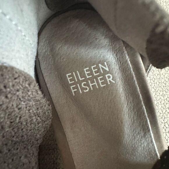 Eileen Fisher Platform Sport Sandals Strappy Perforated Suede Brown Size 6.5 - Picture 5 of 11